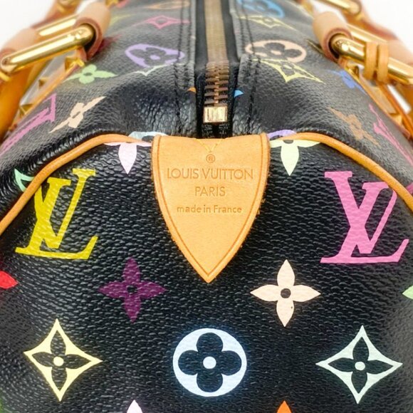 LOUIS VUITTON X TAKASHI MURAKAMI BLACK MONOGRAM MULTICOLOR SPEEDY 30 VINTAGE - Picture 8 of 13